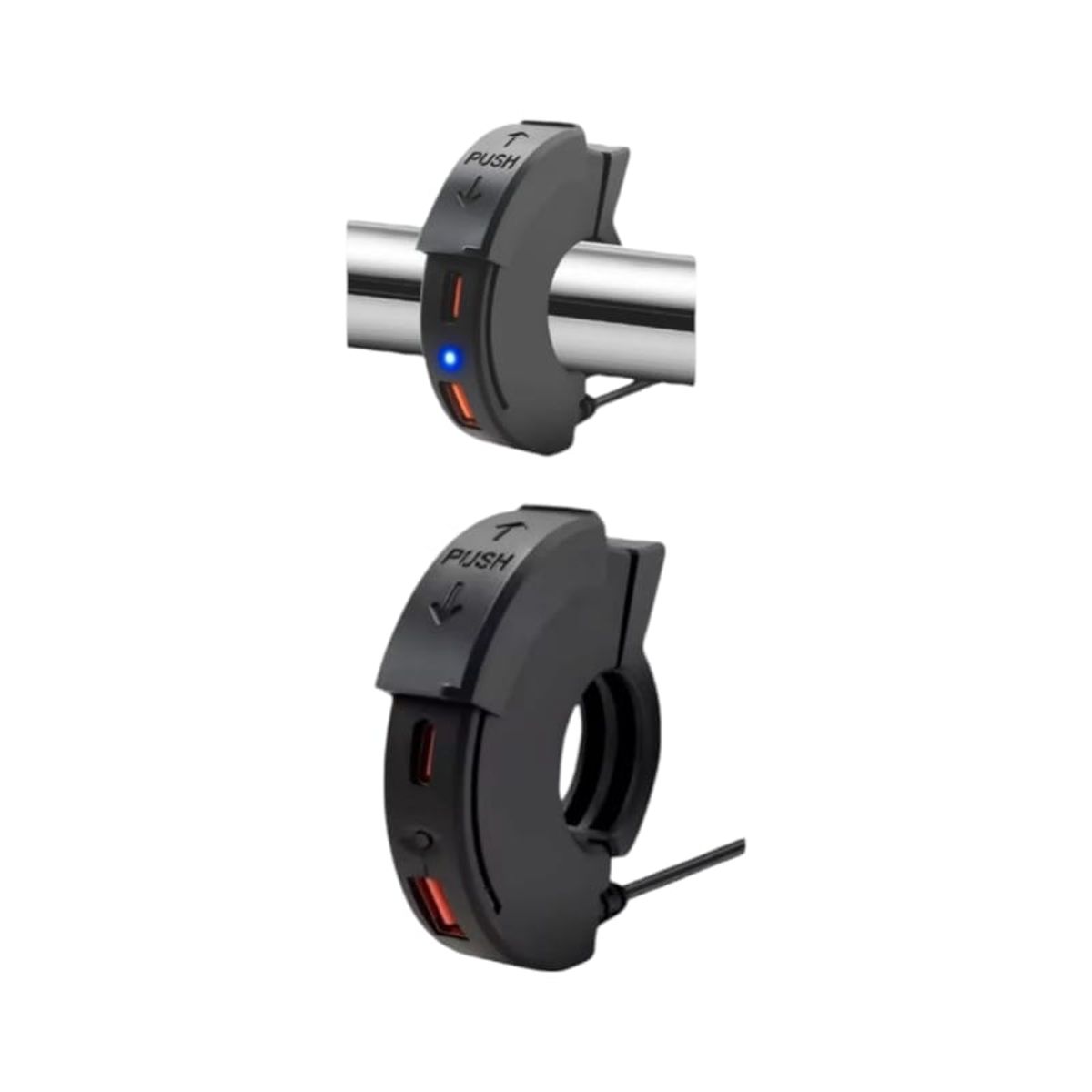 GENERICO - Cargador USB Para Moto 12 Volt De 1 Puerto USB Y 1 Puerto PD Para Manubrio