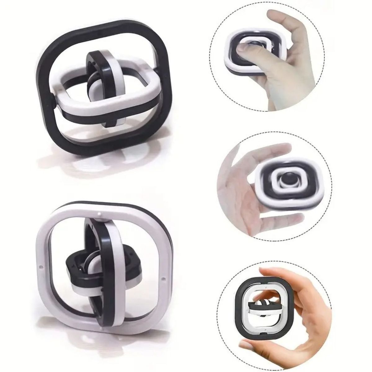 GENERICO - Pack 2 Juguetes Antiestrés Spinner Giro Infinito Cuadrado