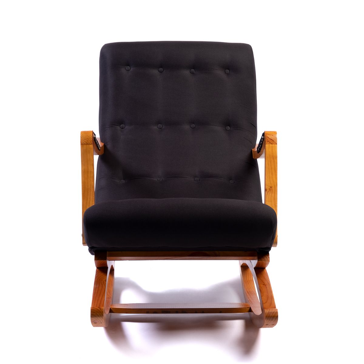GENERICO - SILLA MECEDORA CON APOYA BRAZO NEGRO LINO