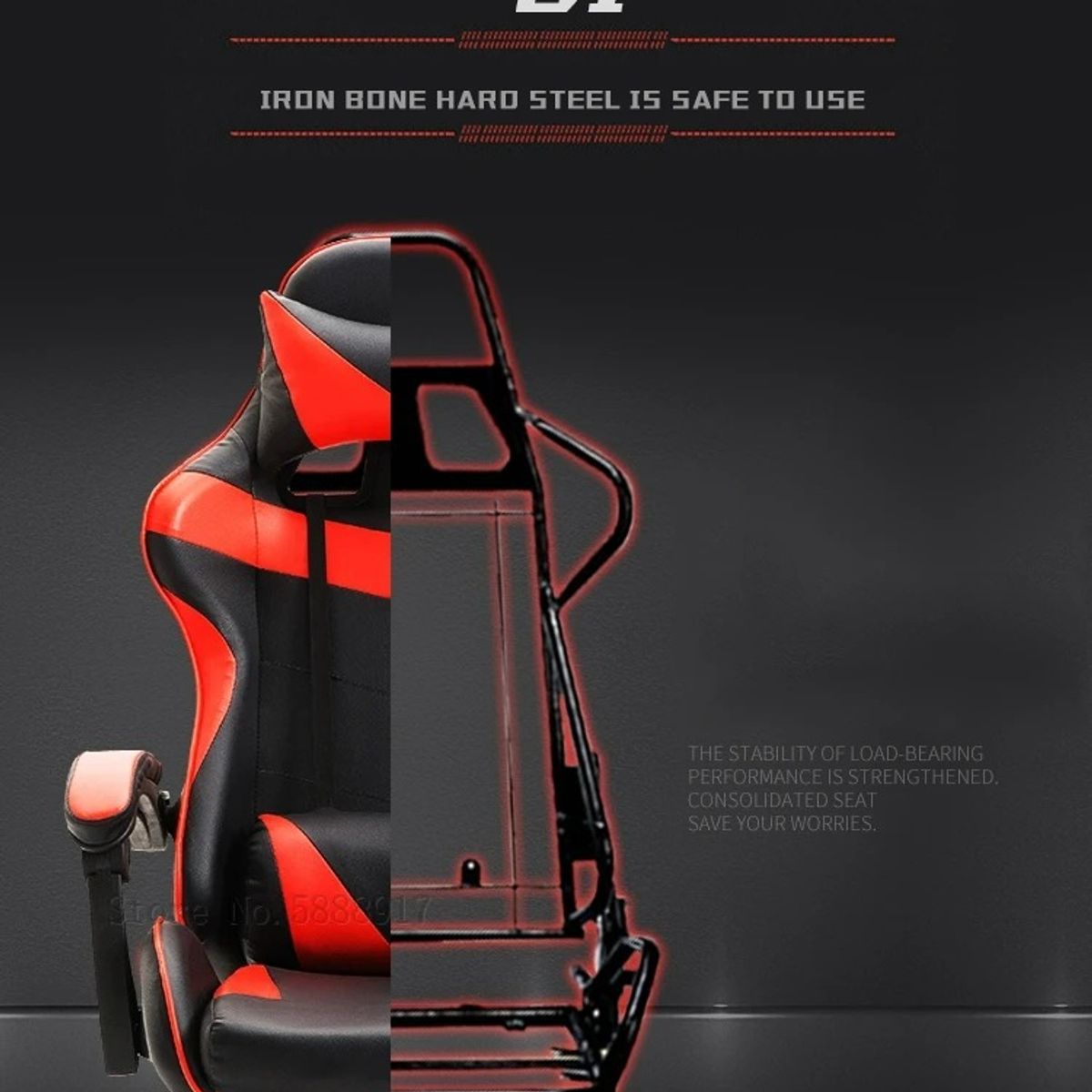 GENERICO - Silla Gamer De Cuero Reclinable Ergonómica Escritorio Hogar Color Rosa - 300053 Material Del Tapizado Ecocuero - 300053