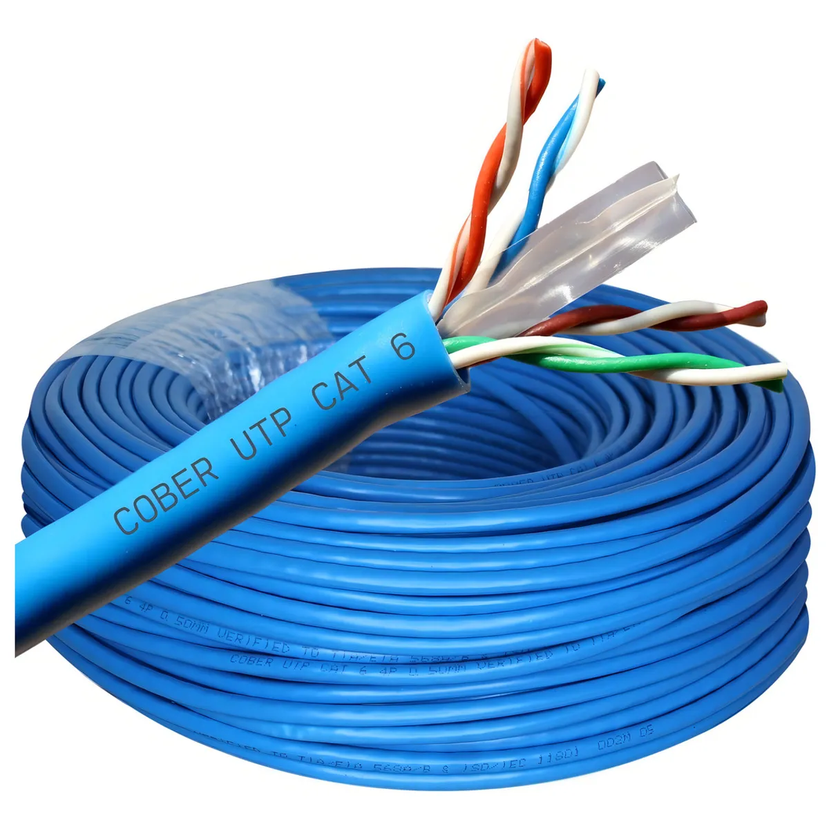 GENERICO - 50 Metros Cable Red Cat 6 Utp Rj45 Cat6 Azul Cober