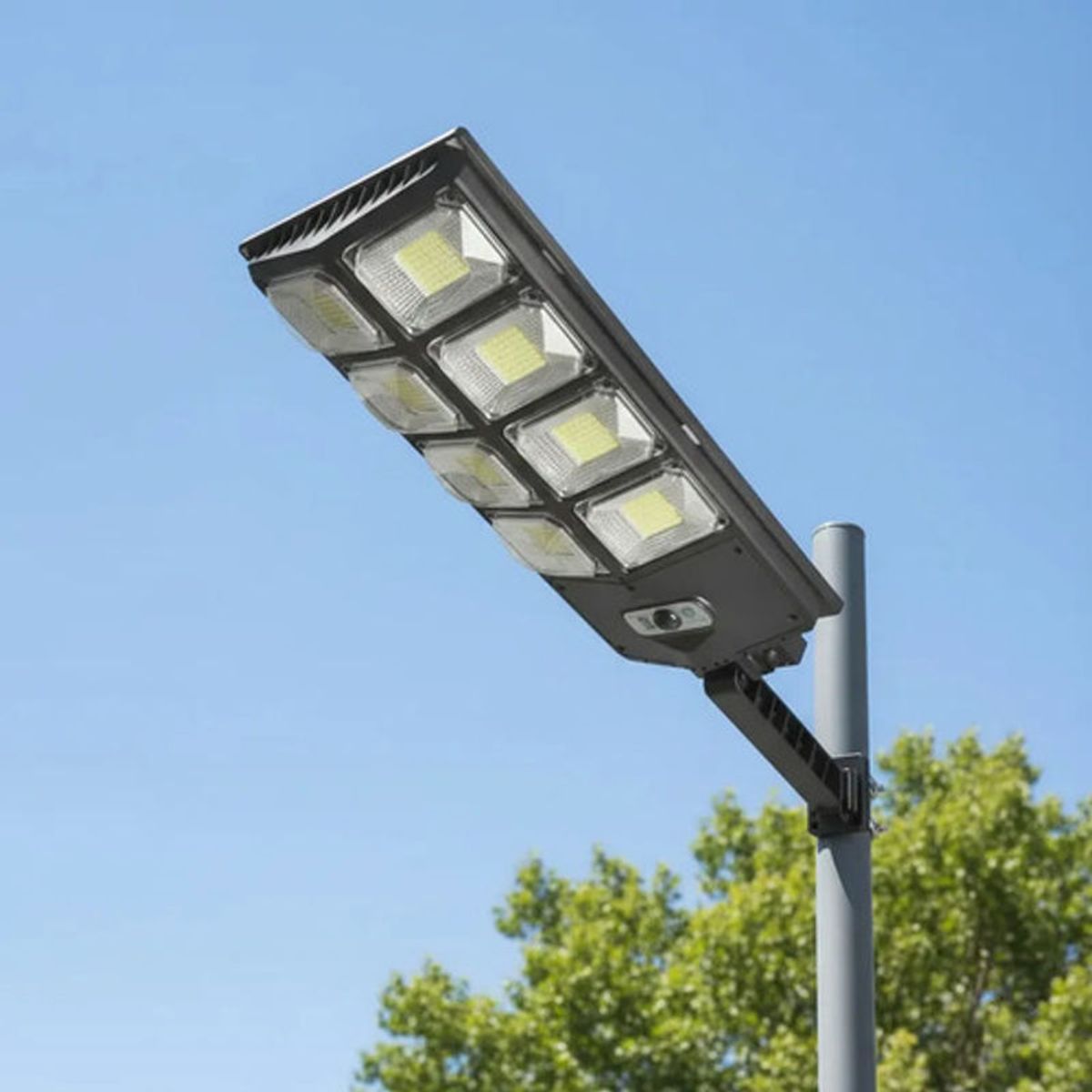 GENERICO - Foco Led Solar 200w Sensor Movimiento Exterior Alumbrado Negro Blanco Frío