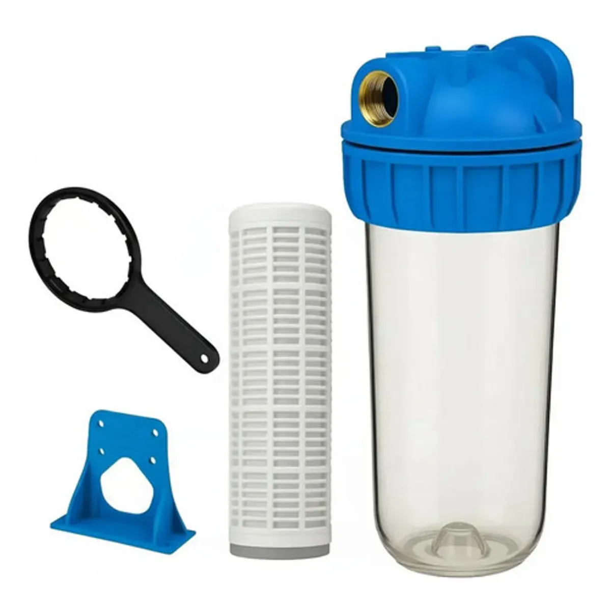 GENERICO - Filtro Agua Antisarro 10 Pulgadas Malla Lavable Carcasa 1p Azul