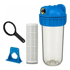 GENERICO - Filtro Agua Antisarro 10 Pulgadas Malla Lavable Carcasa 1p Azul