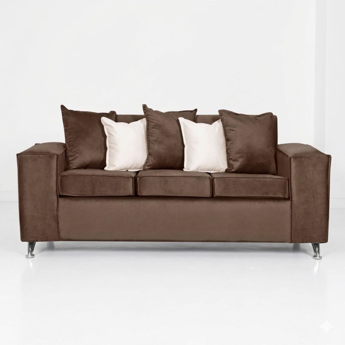 GENERICO - SOFA ROSES 3 CUERPOS CAFE FELPA