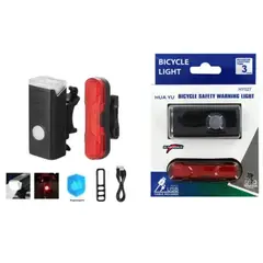 MORLAN - Luz Led Bicicleta Recargable Luz Delantera Trasera Linterna HY027