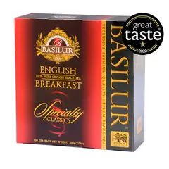 BASILUR - Te English Breakfast Black Tea 100 Bolsitas Specialty Classic