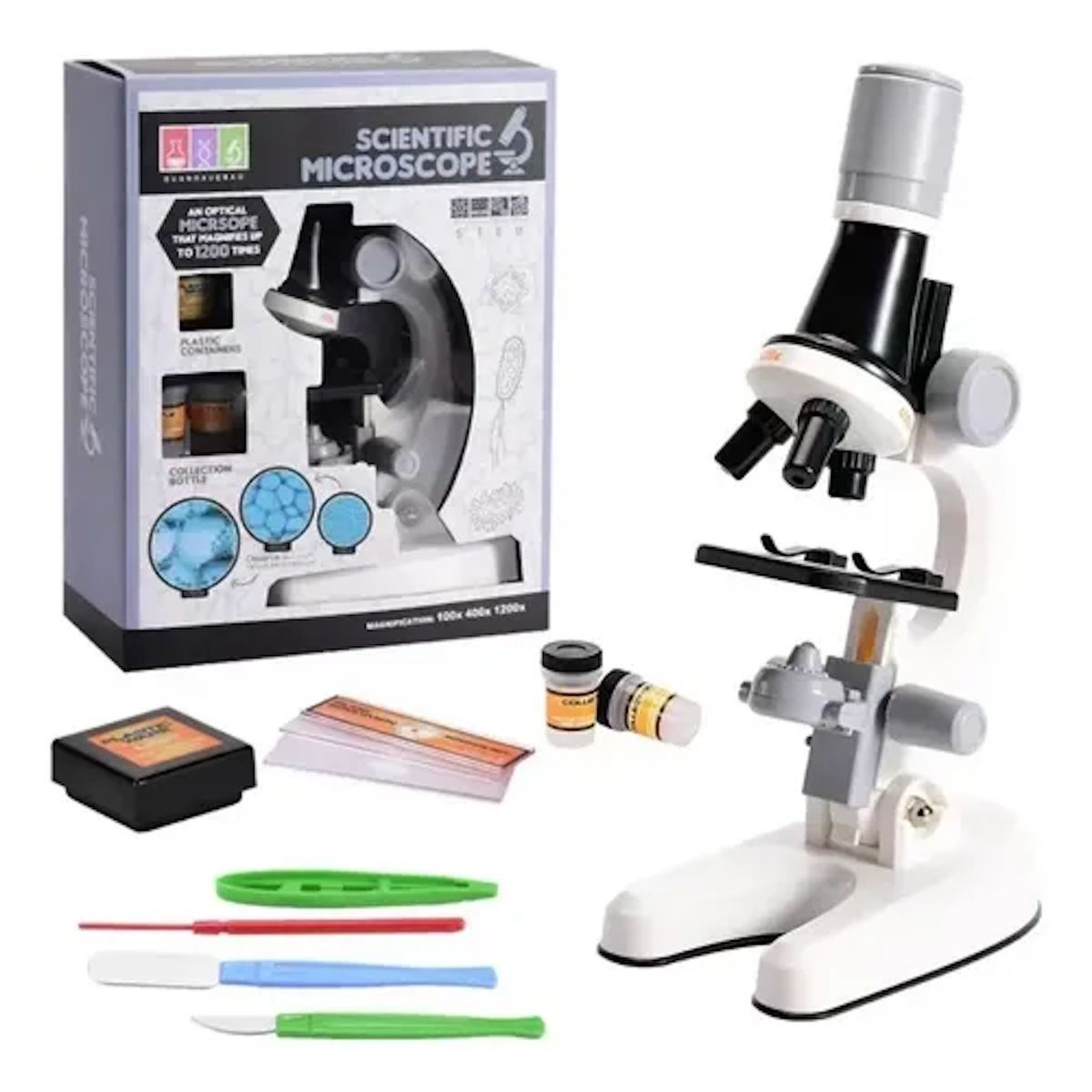 GENERICO - Kit Microscopio Compuesto Con Luz 100x A 450x