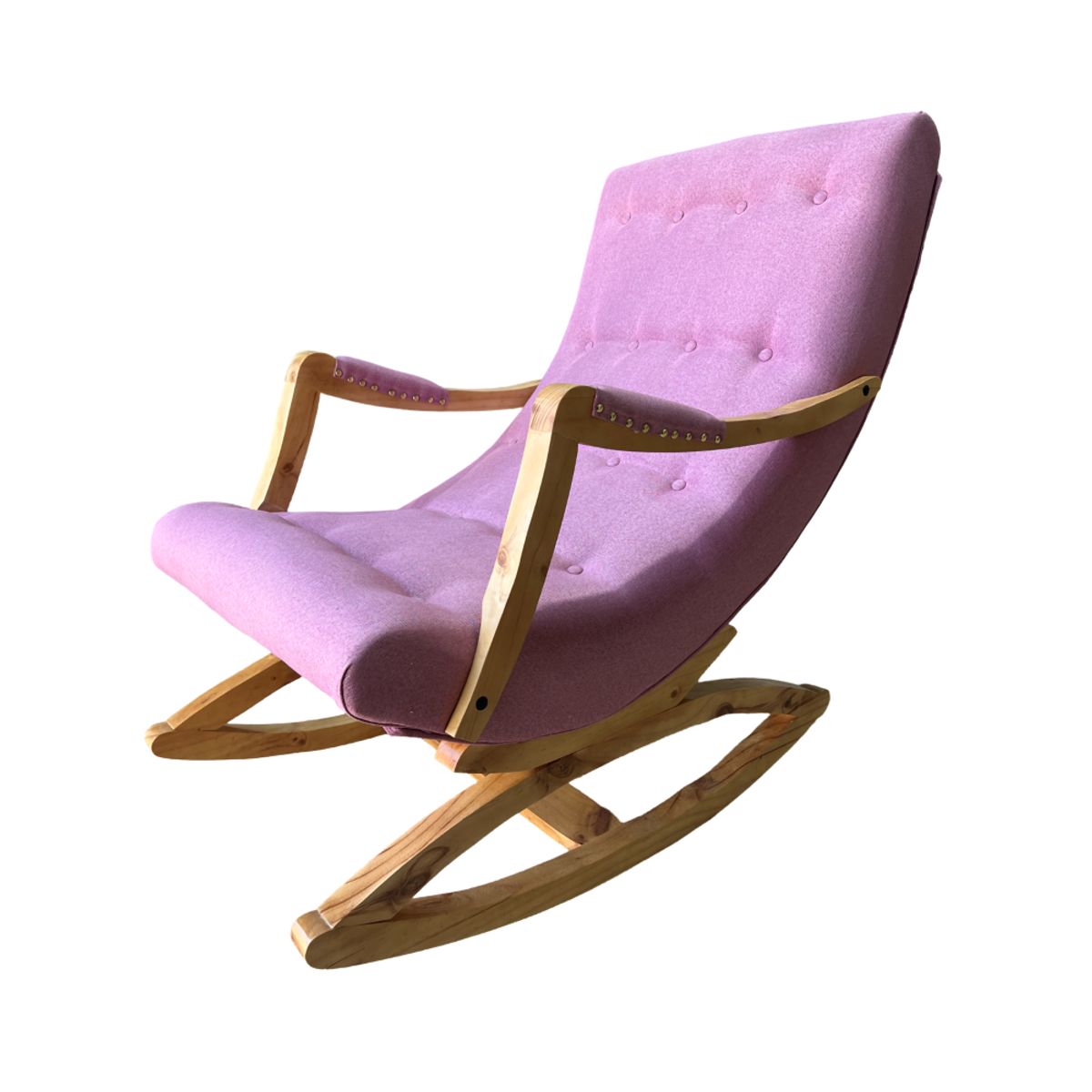 GENERICO - SILLA MECEDORA CON APOYA BRAZO ROSADO LINO