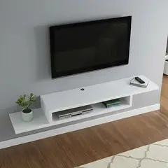 GENERICO - Rack de tv flotante 120cm para tv hasta 55 pulgadas color blanco