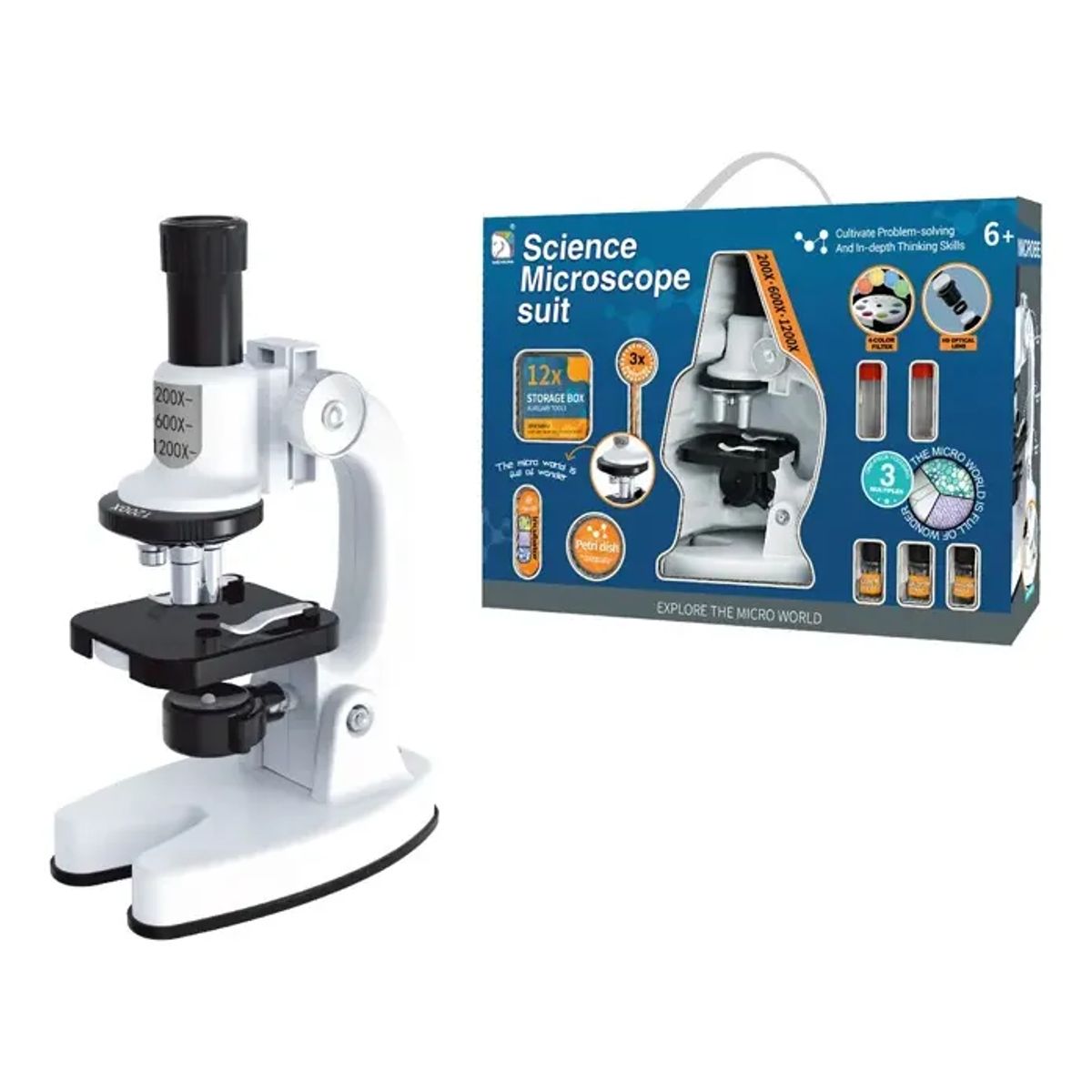 GENERICO - Kit Microscopio 200x 600x 1200x y Accesorios