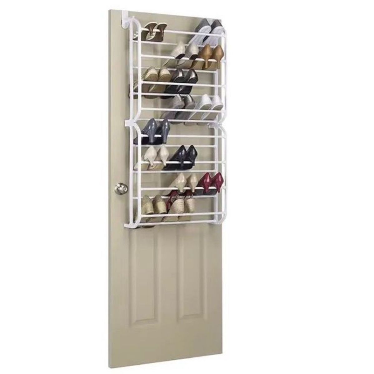 GENERICO - Zapatero Colgante para Puerta 24 Pares Organizador de Zapatos Blanco