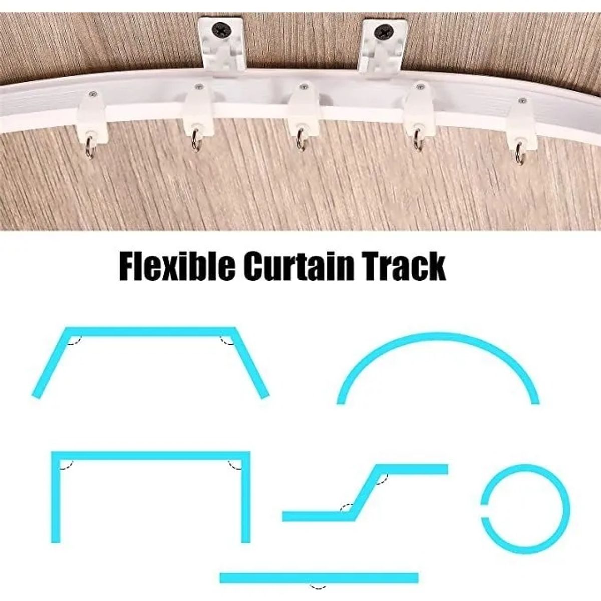 GENERICO - Riel Para Cortina De Techo Riel Flexible Soporte 3mts