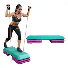 GENERICO - Step Aeróbico Fitness 3 Niveles Ajustable Banco de Ejercicio Gym