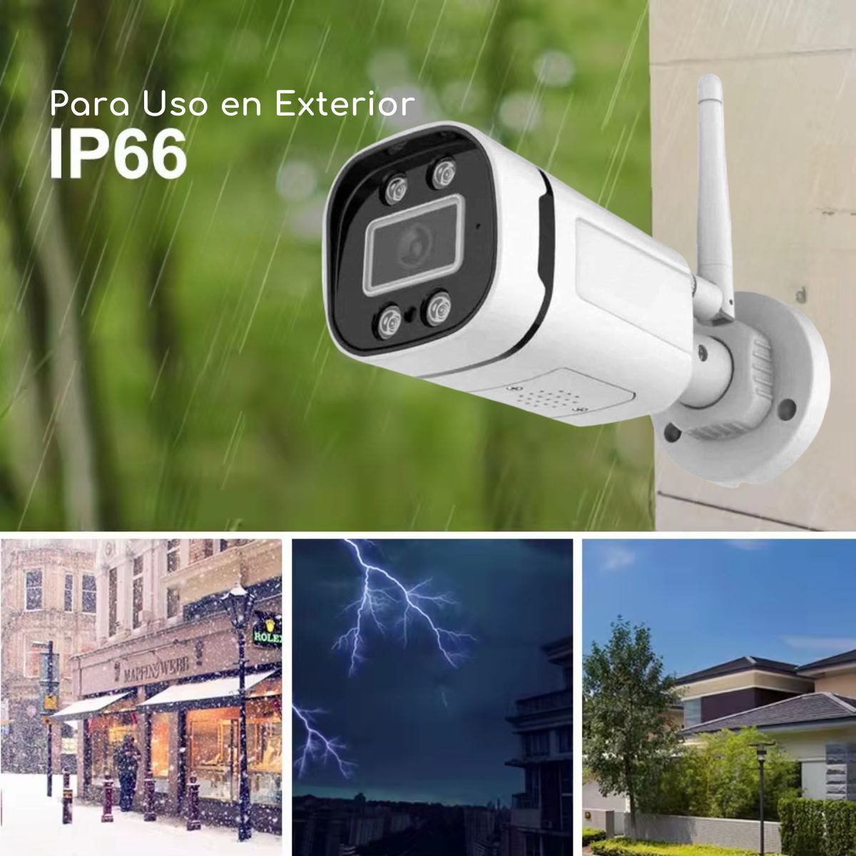 D MOTICA - Cámara Seguridad Wifi Inteligente Full Hd con Audio y Detección de Movimiento