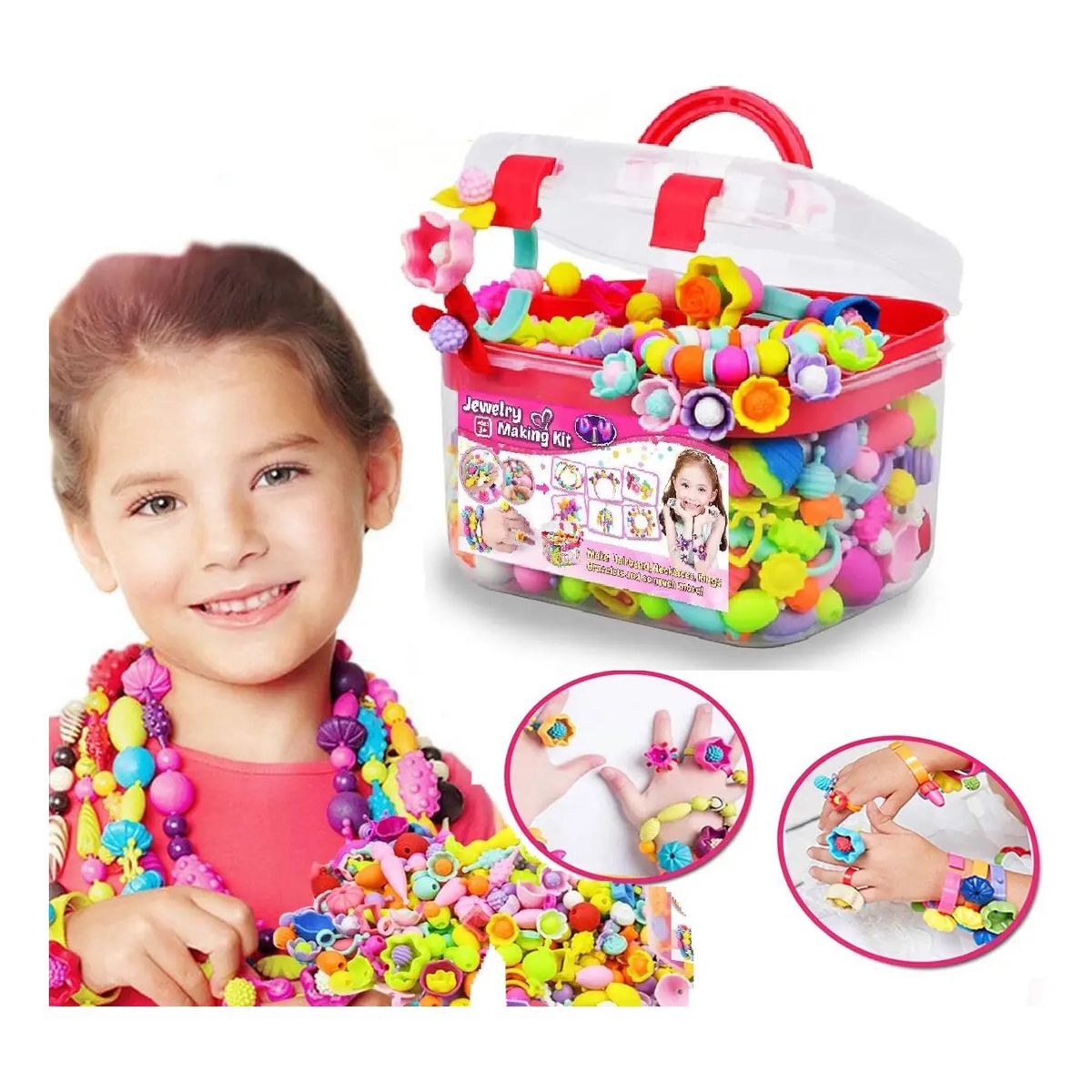 EVERSO - Juguete Niñas Set De Cuentas Para Pulseras Bisuteria Diadema