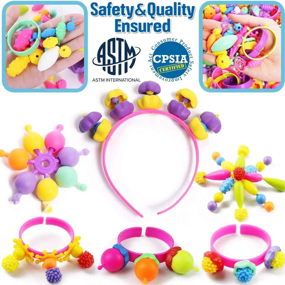 EVERSO - Juguete Niñas Set De Cuentas Para Pulseras Bisuteria Diadema