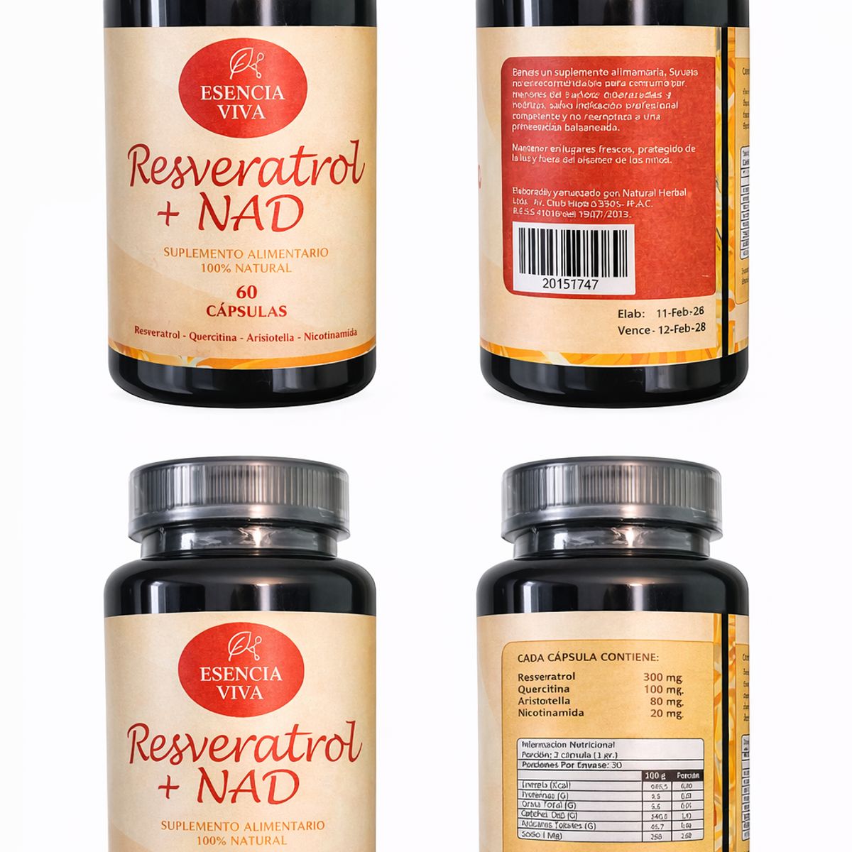 GENERICO - Resveratrol + NAD 500 mg 60 Cápsulas