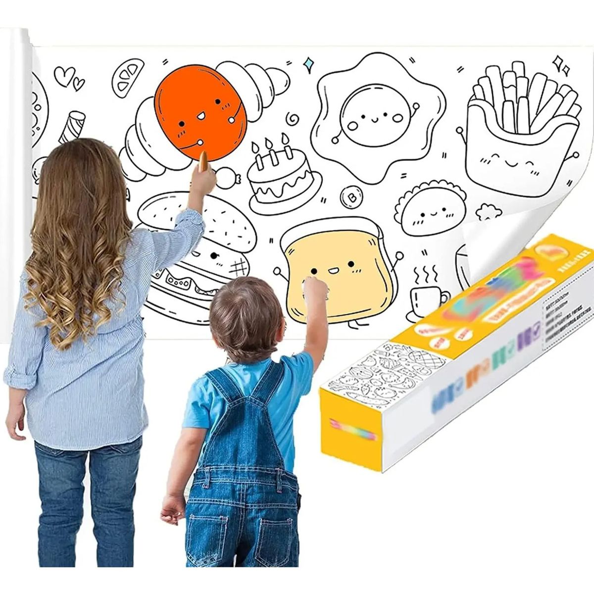 EVERSO - Pack2 Rollo De Papel Para Colorear Dibujo Manualidades Niños