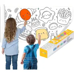 EVERSO - Pack2 Rollo De Papel Para Colorear Dibujo Manualidades Niños