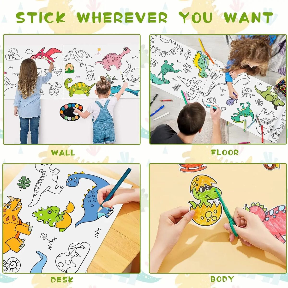 EVERSO - Pack2 Rollo De Papel Para Colorear Dibujo Manualidades Niños