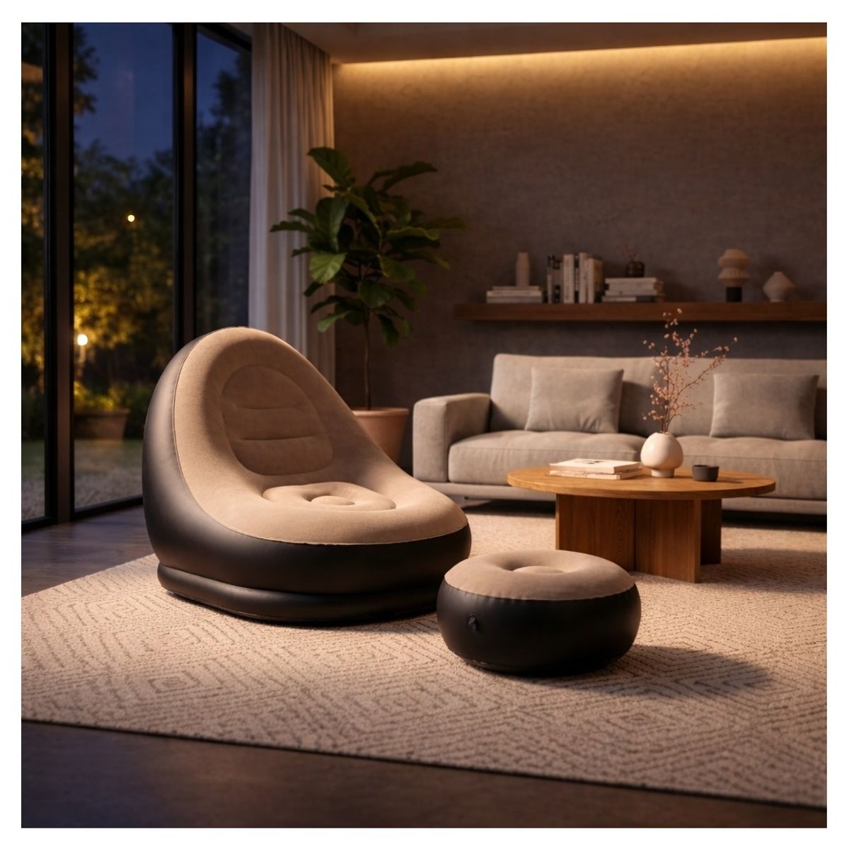 MOVI - Sofá Sillón Inflable, Posa Pies