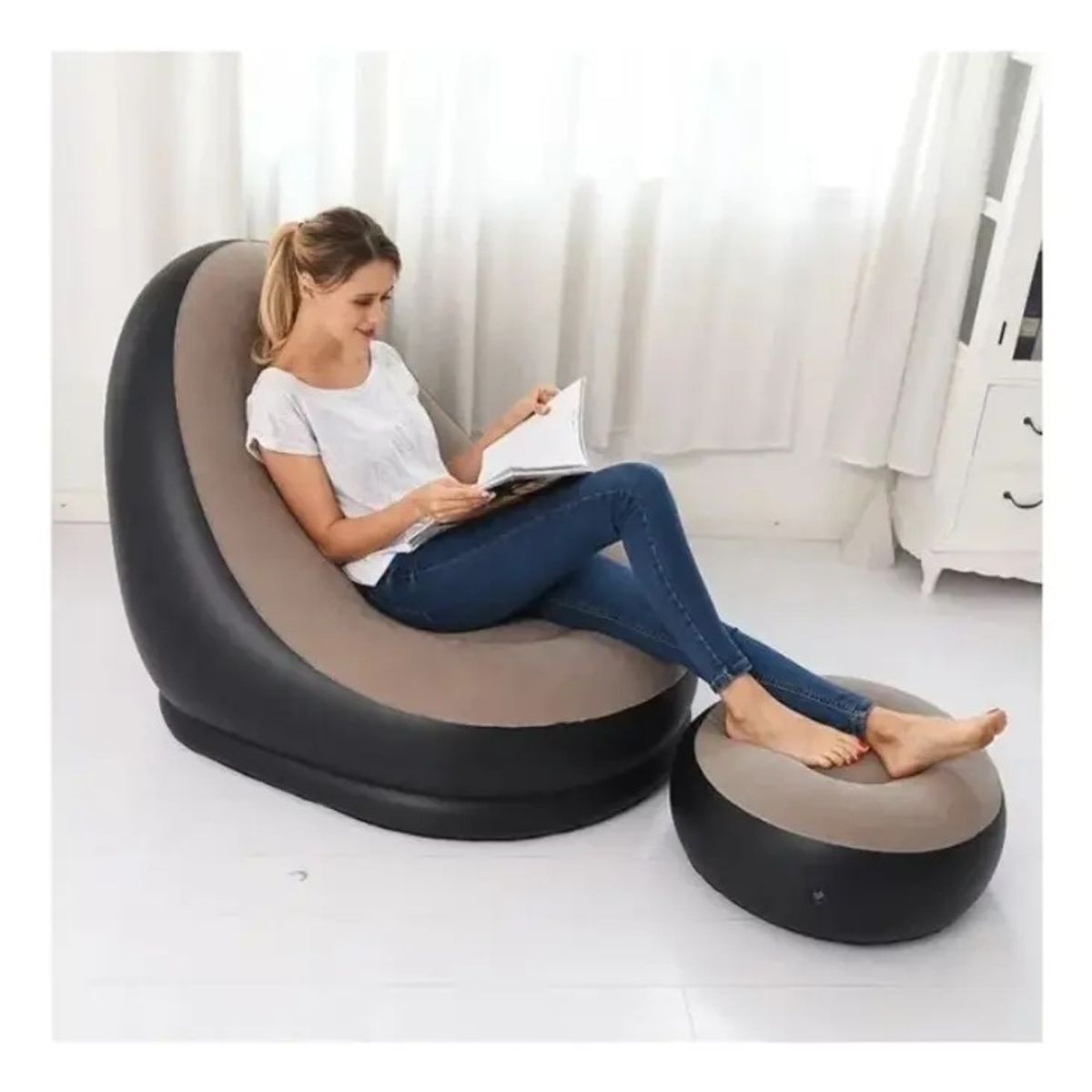 MOVI - Sofá Sillón Inflable, Posa Pies