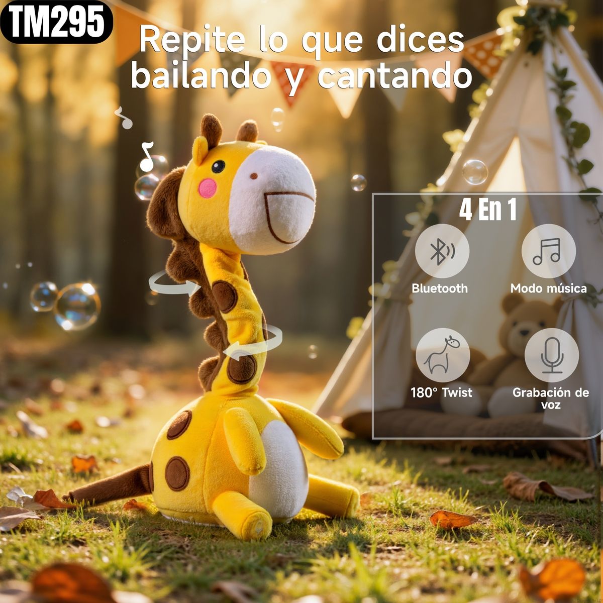 LUBABYCAS - Juguete Musical Jirafa Interactiva 4 En 1 TM295 By Lubabycas Bebé