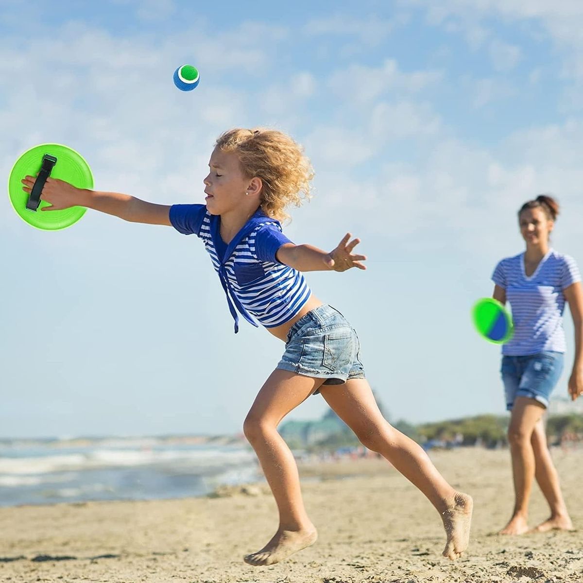 GENERICO - Set 4 Paletas de Playa con Velcro Atrapa la Pelota