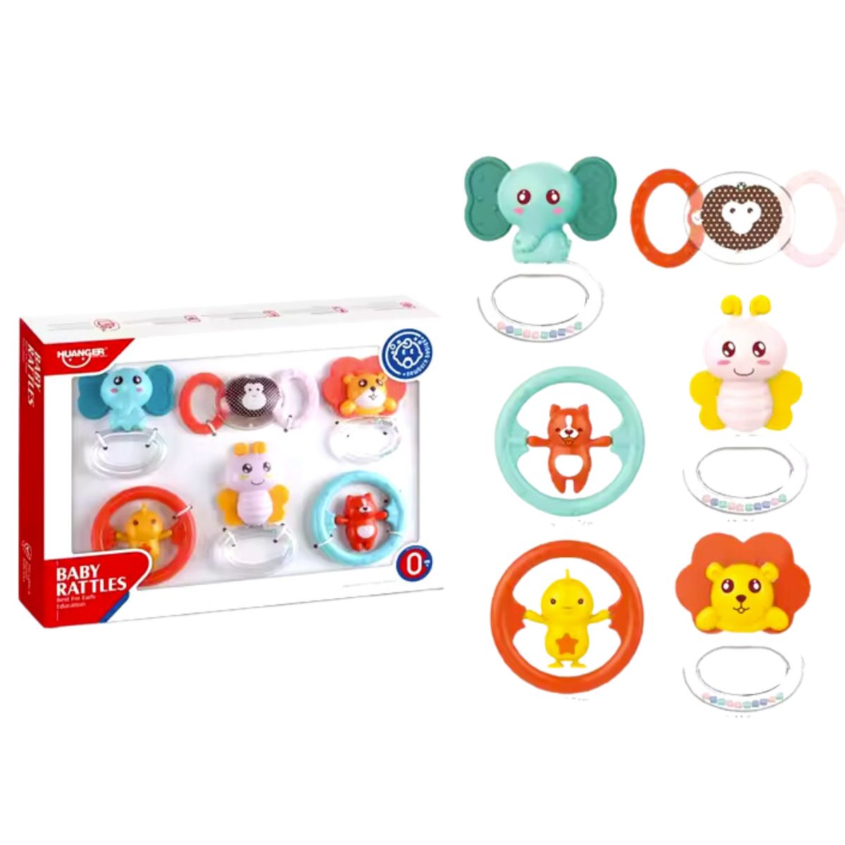 HUANGER - Huanger Set 6 Mordedores con Sonajeros para Bebés