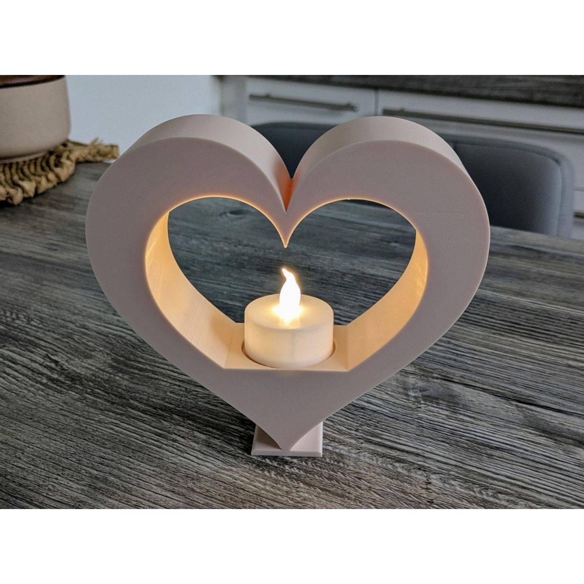 GENERICO - Figura Decorativa Portavela de té en forma de corazón