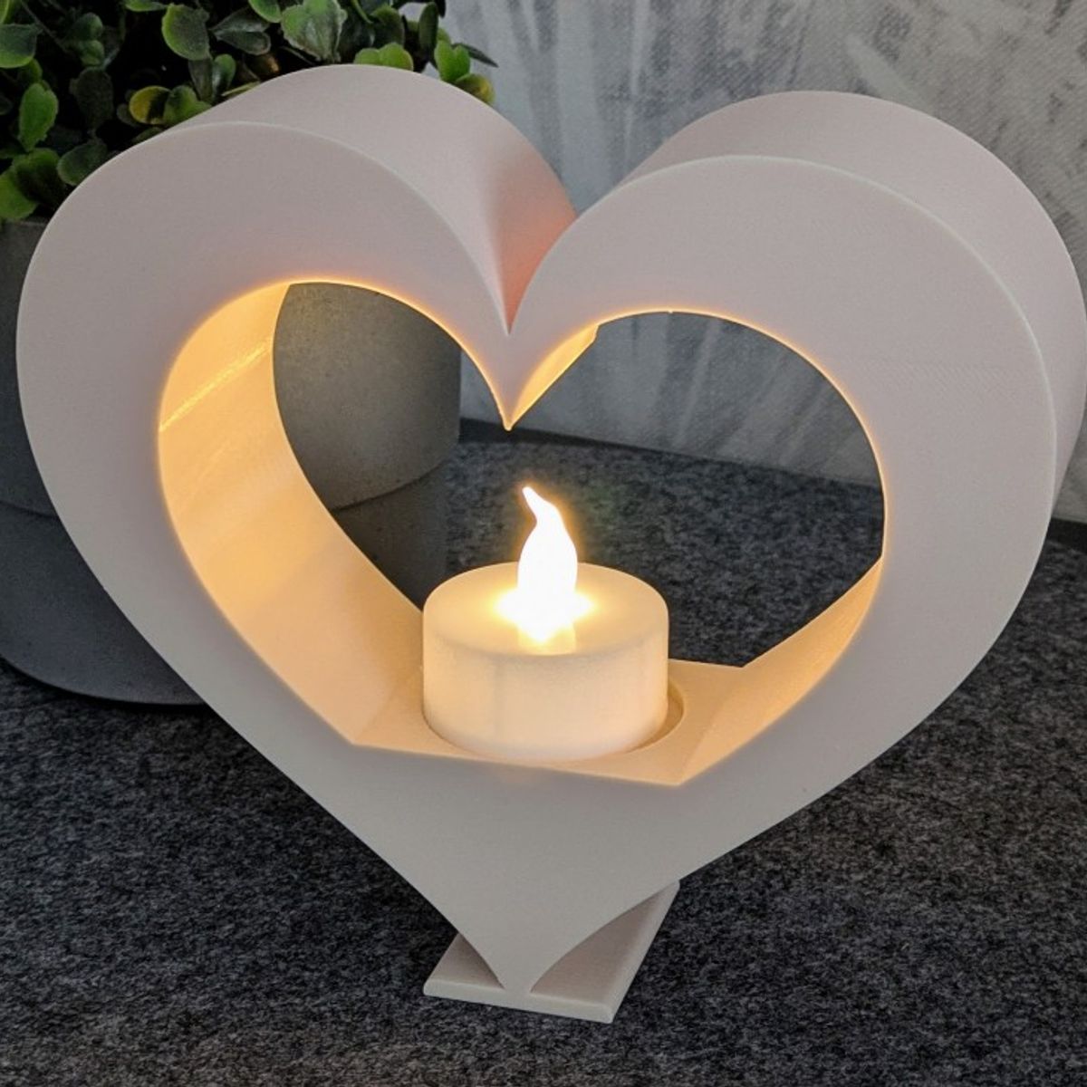 GENERICO - Figura Decorativa Portavela de té en forma de corazón