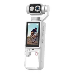 RENVMEXY - Cámara de mano 4K Lente gira 180° Luz relleno 5MP 32GB + trípode Para Vlogs