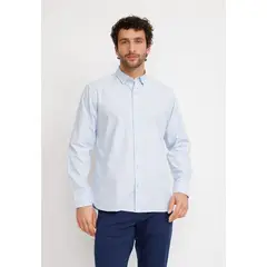 TRIAL - Camisa ML Hombre Basilio Celeste