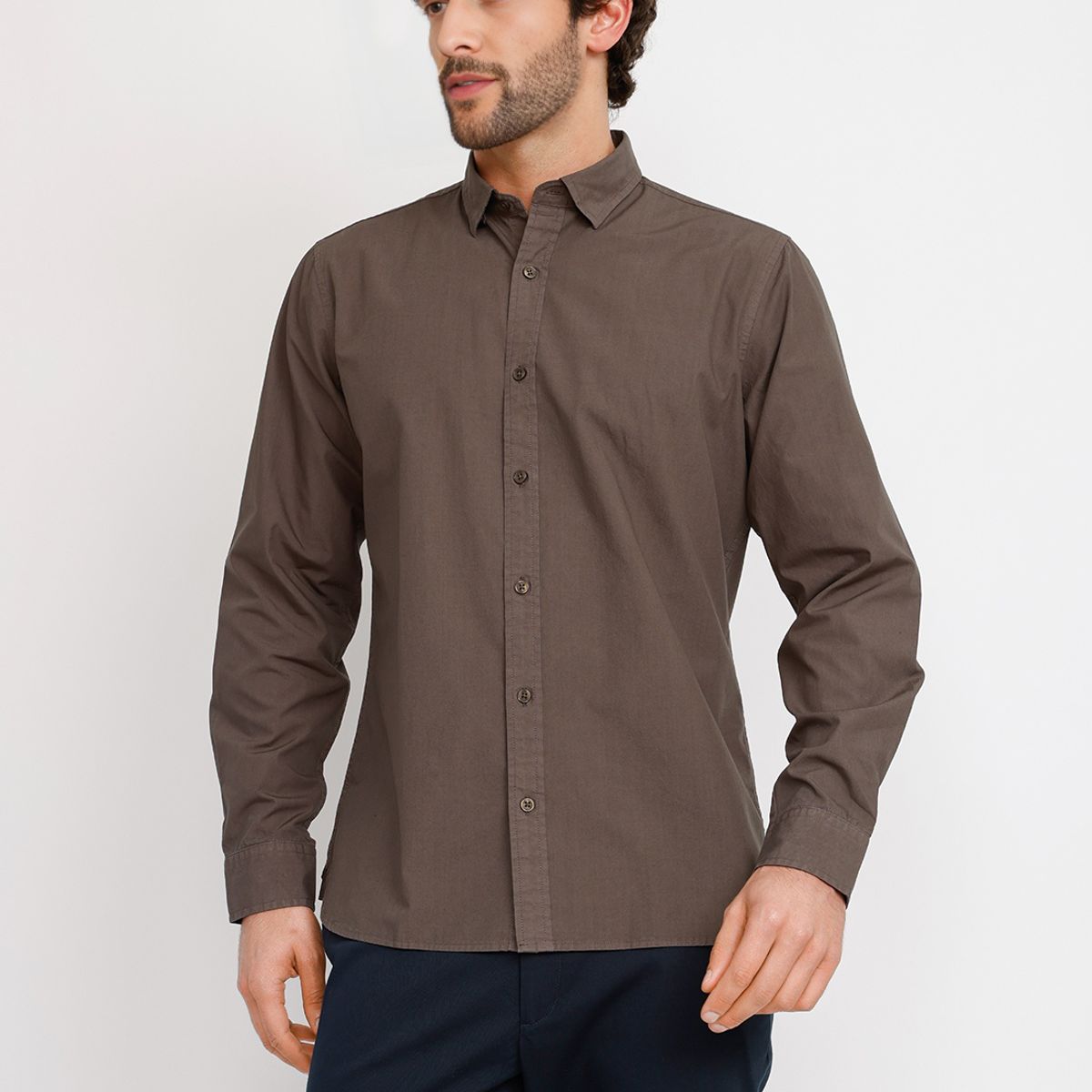TRIAL - Camisa ML Hombre Basilio Gris