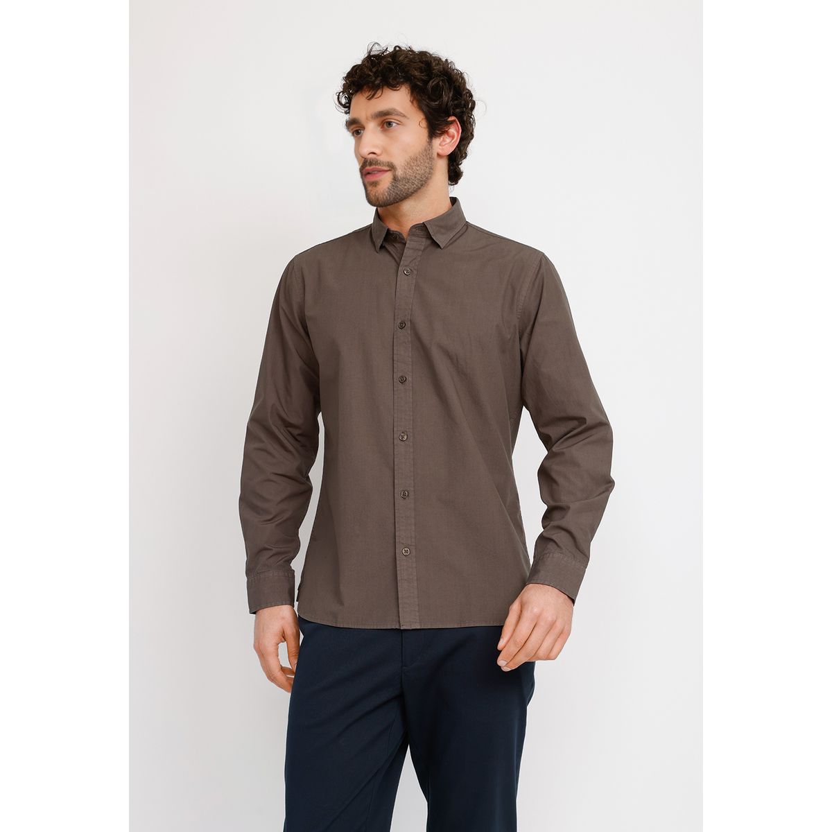 TRIAL - Camisa ML Hombre Basilio Gris