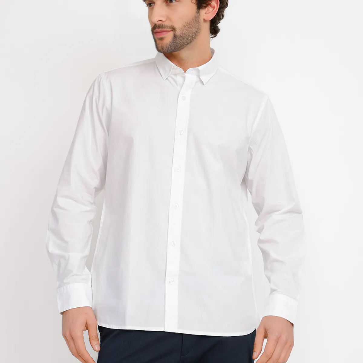 TRIAL - Camisa ML Hombre Basilio Blanco