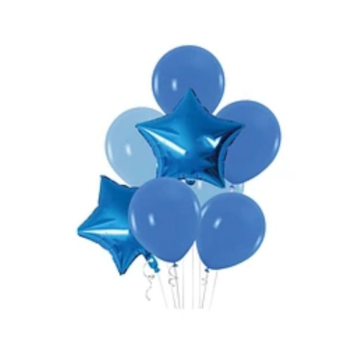 GENERICO - Set de globos metálicos con estrella azul 8pcs