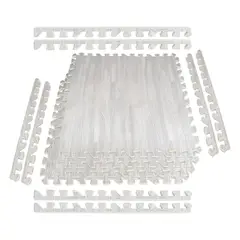 KINDA NICE - Pack 4 Alfombrillas Goma Eva Tipo Madera 60x60cm -antigolpes