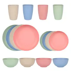 KINDA NICE - Juego De Vajilla 16 Piezas Para Hogar, Platos Y Tazas