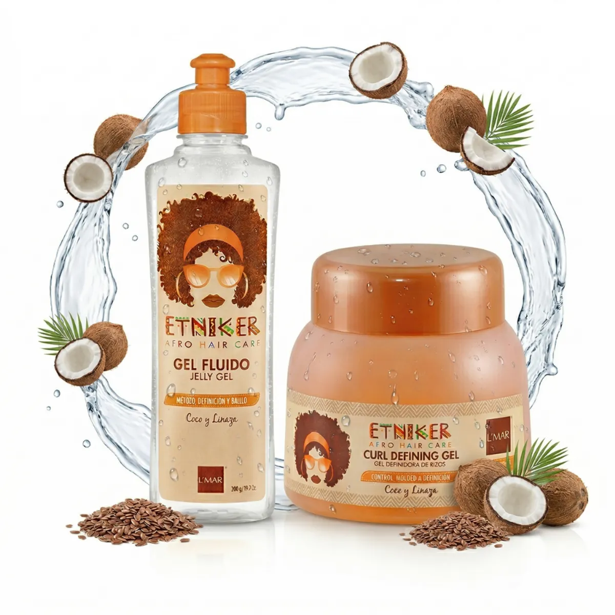 ETNIKER - Kit Etniker Definición Rulos Gel Fluido + Gel 300g Sin Frizz