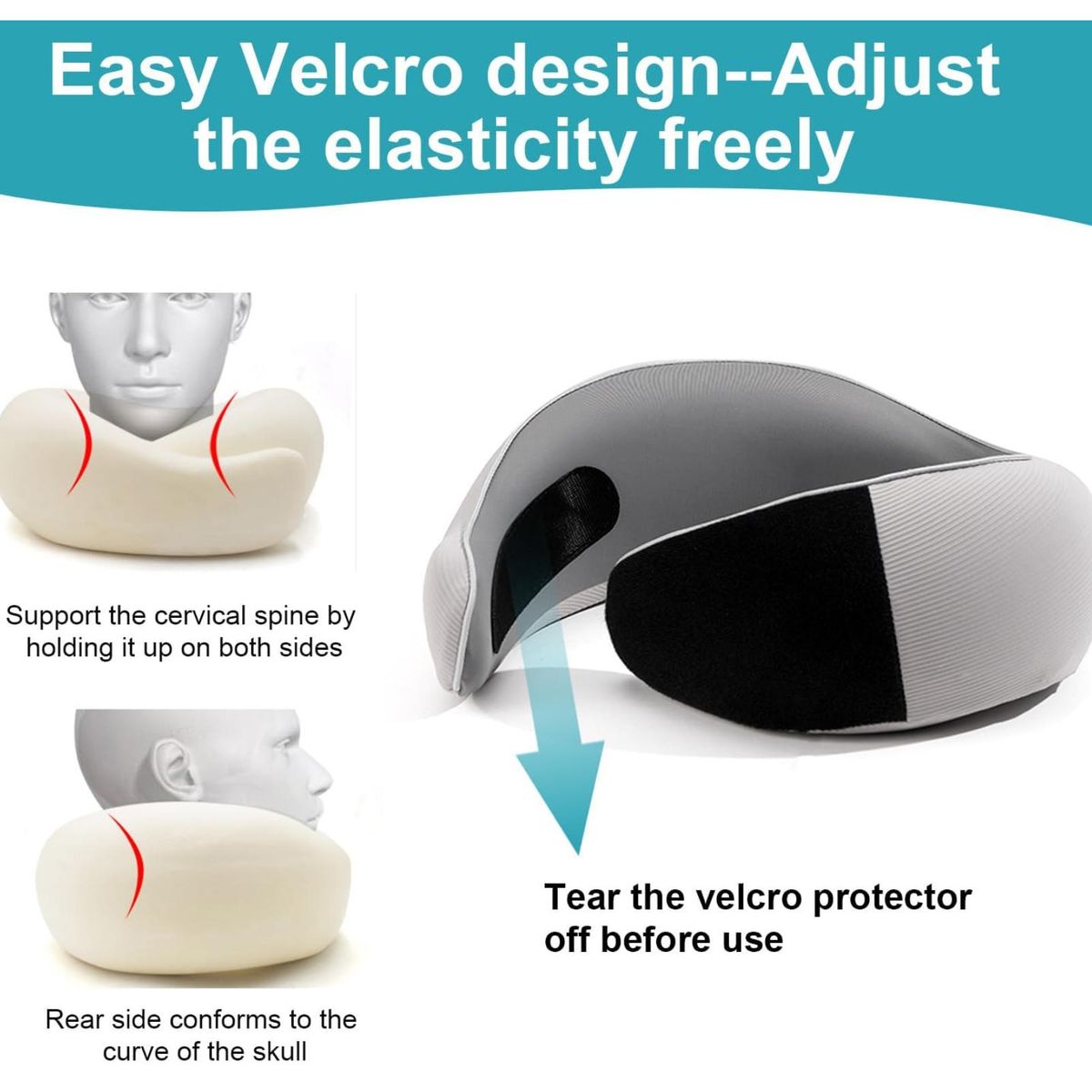 KINDA NICE - Cojín De Cuello Cushie  Almohada Viaje  Premium  Gris