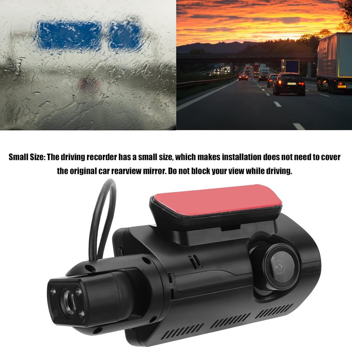 PUREPOWER - Dash CAM Full HD Dual Dashboard Car Camera, 170 Wide Angle Video Recorder Car Driving Recorder