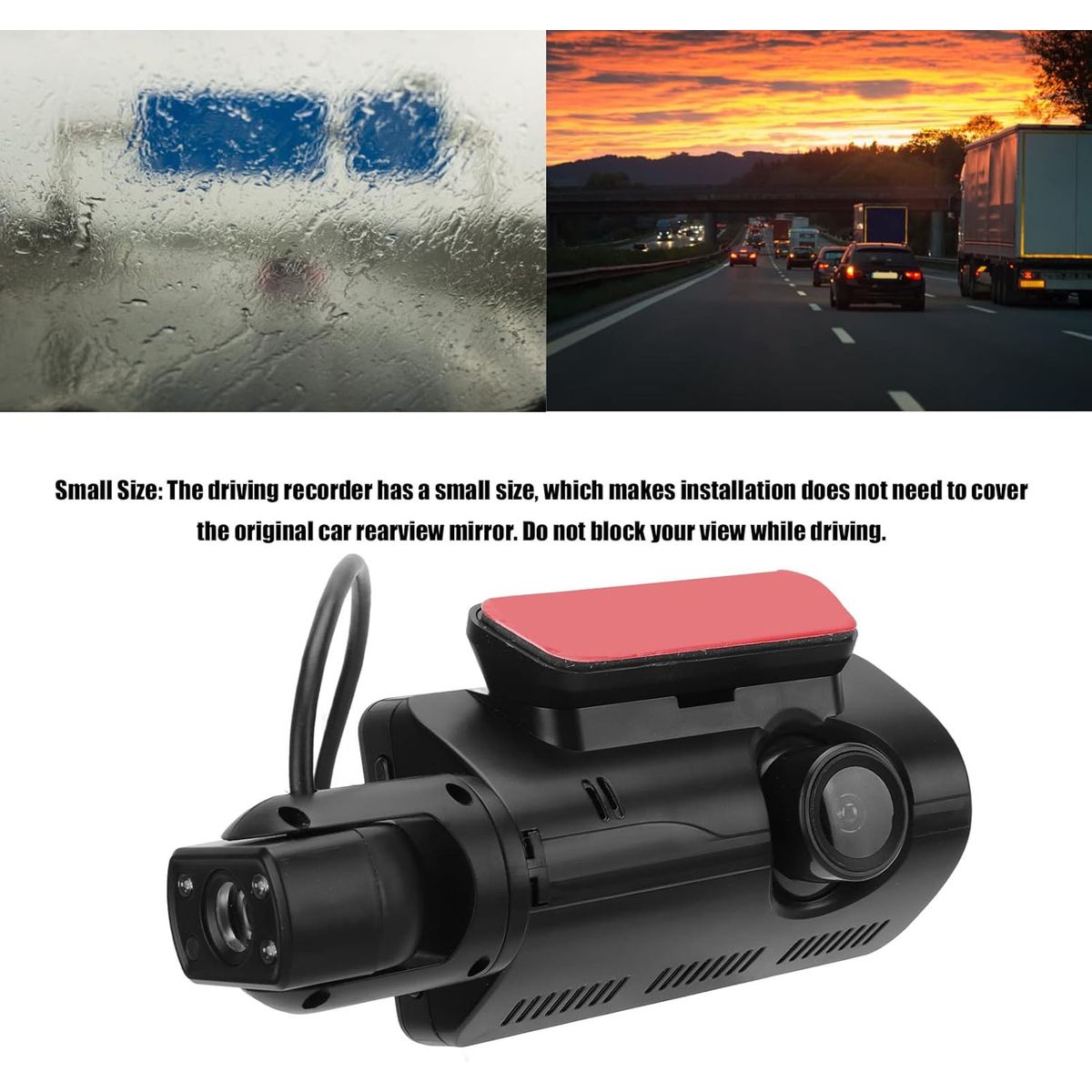 PUREPOWER - Dash CAM Full HD Dual Dashboard Car Camera, 170 Wide Angle Video Recorder Car Driving Recorder