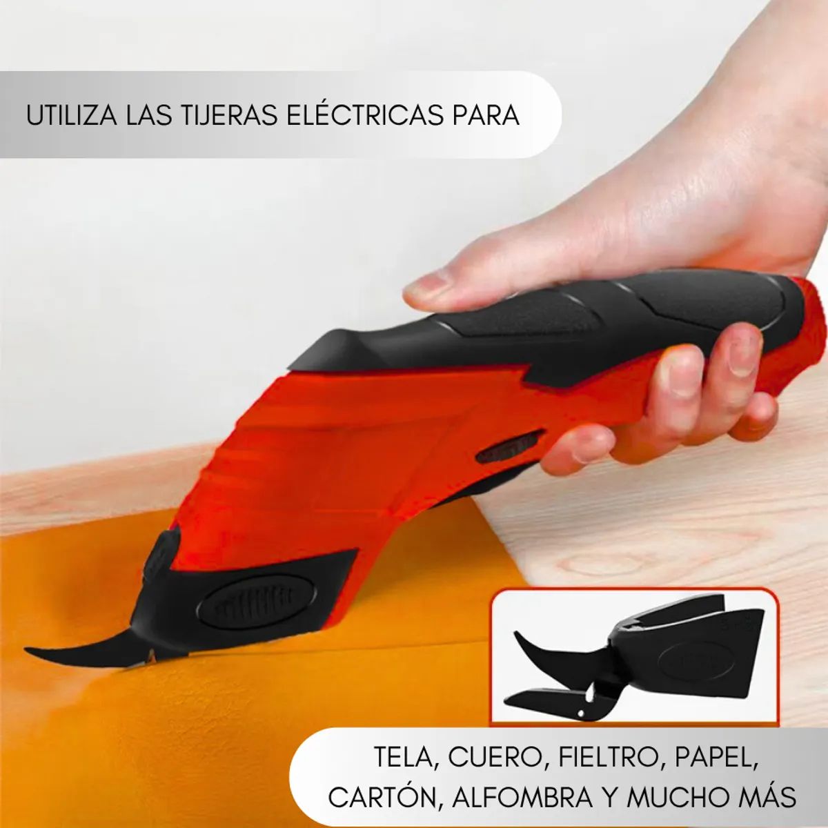 GENERICO - Tijera Eléctrica Recargable Para Carton Tela Cuero Alfombra