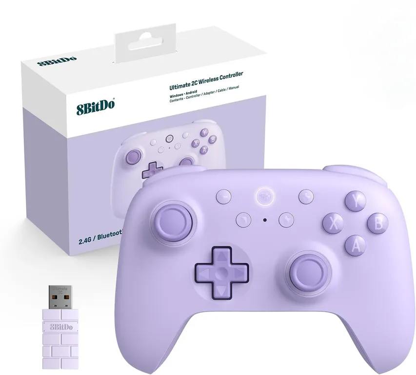 8BITDO Control inalámbrico Ultimate 2C para PC con Windows y Android - Púrpura