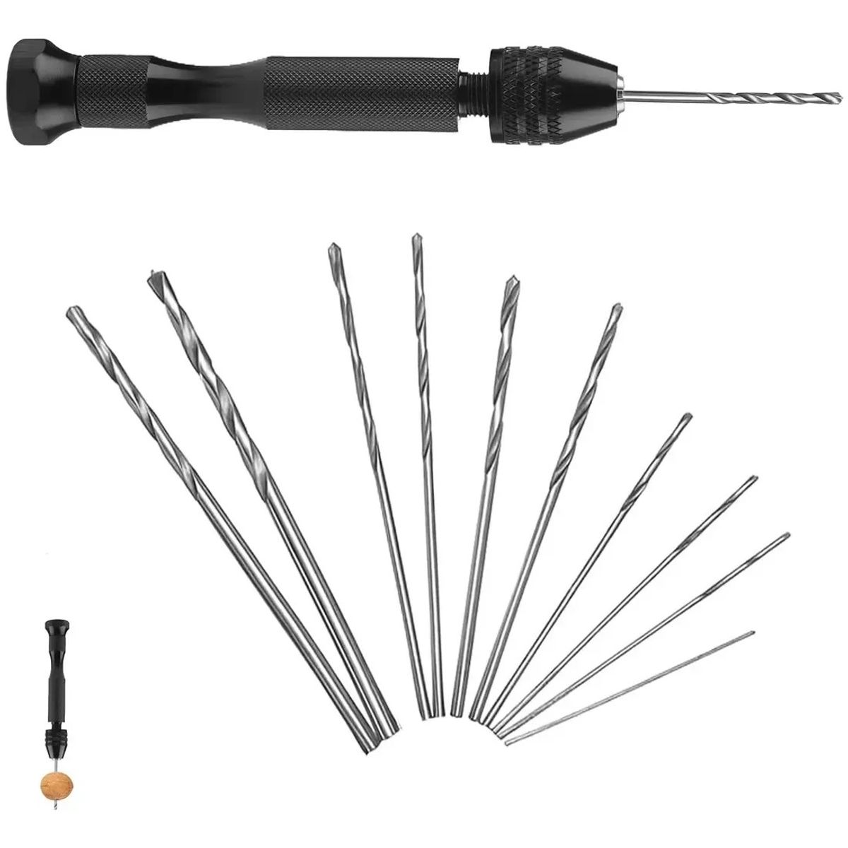 KUANGYE - Mini Taladro De Mano Con 10 Brocas