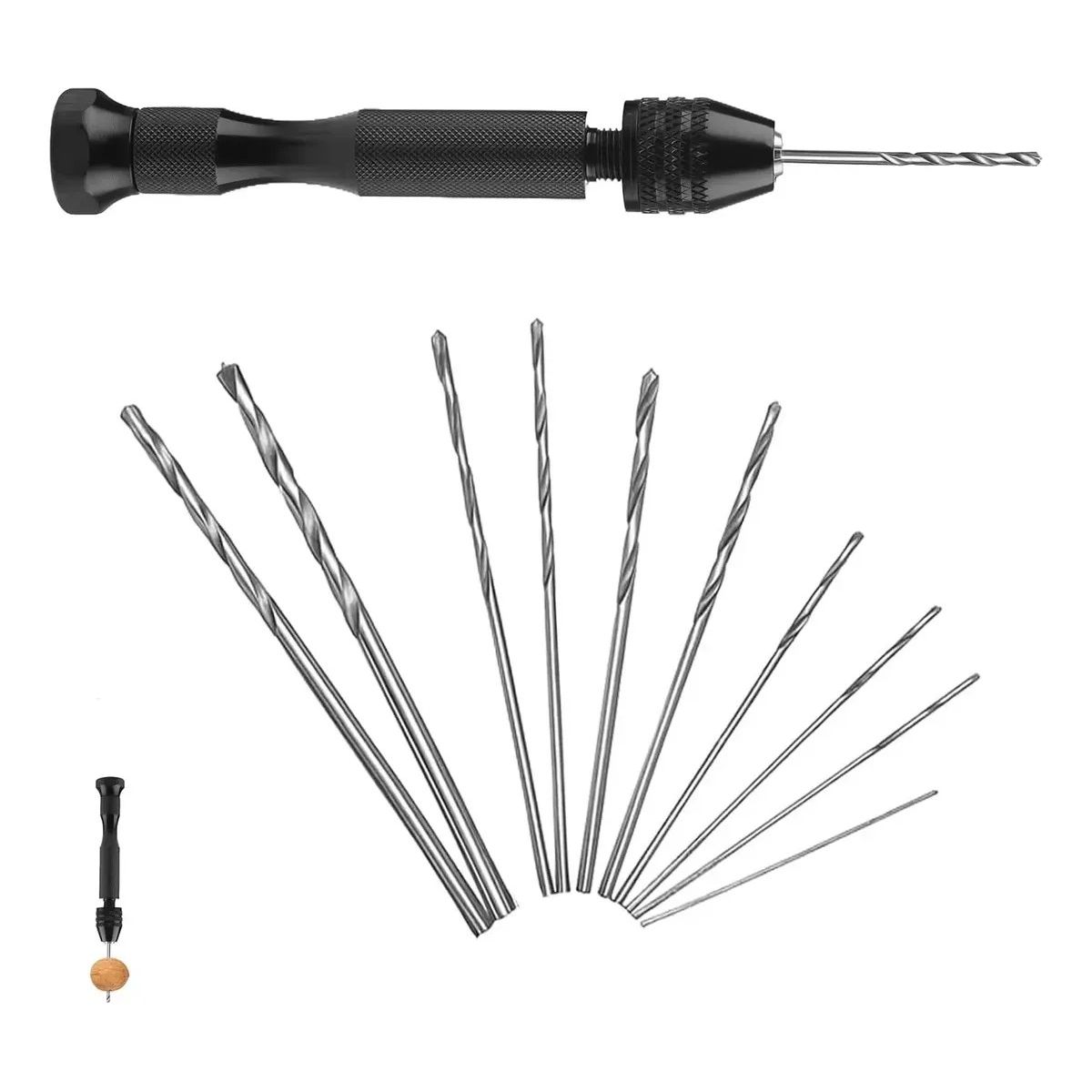 KUANGYE - Mini Taladro De Mano Con 10 Brocas