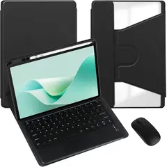 PUREPOWER - Funda con teclado Español Ñ para Samsung Galaxy Tab A8 10,5 2022 (SM-X200/X205/X207), Giratorio 360°