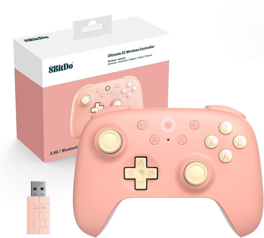 8BITDO Control inalámbrico Ultimate 2C para PC con Windows y Android - Rosa